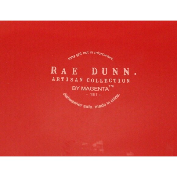 RAE DUNN Red 8" Ceramic "Christmas Cheer" Pourable Mixing Bowl with Handle - Picture 4 of 4